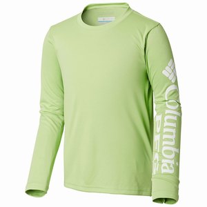 Columbia PFG Terminal Tackle™ Långärmad Tee Flickor LjusGröna/Vita (KUFSQ8236)